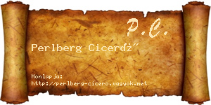 Perlberg Ciceró névjegykártya